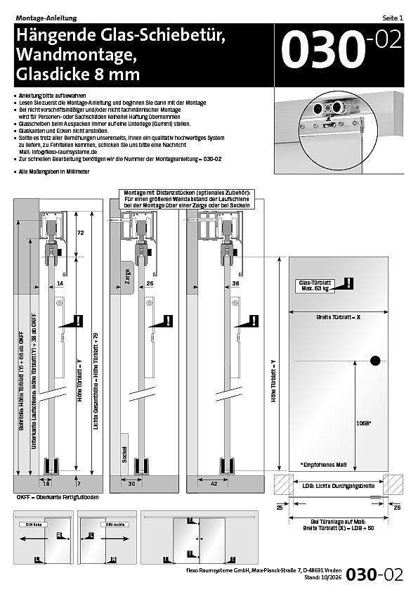 030 Schiebetür Laufschiene Ideal